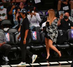 Celebrities Attend Brooklyn Nets v Milwaukee Bucks Game