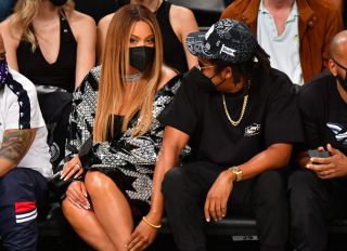 Jay-Z and Beyonce attend Celebrities Attend Brooklyn Nets Game