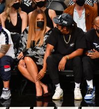 Jay-Z and Beyonce attend Celebrities Attend Brooklyn Nets Game