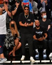 Celebrities Attend Brooklyn Nets v Milwaukee Bucks Game