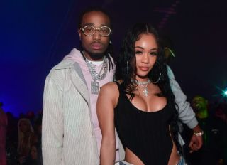 Saweetie and Quavo at the Million Dollar Bowl