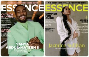 ESSENCE July / August covers featuring Yahya Abdul Mateen II and Jazmine Sullivan