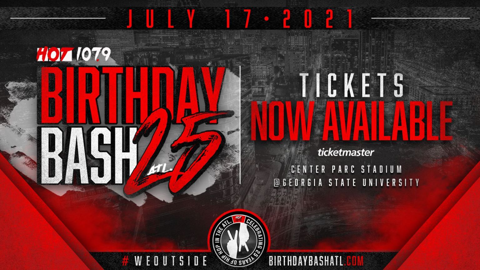 Hot 107.9 With Host It's 25th Birthday Bash On July 17th; Here's The Lineup