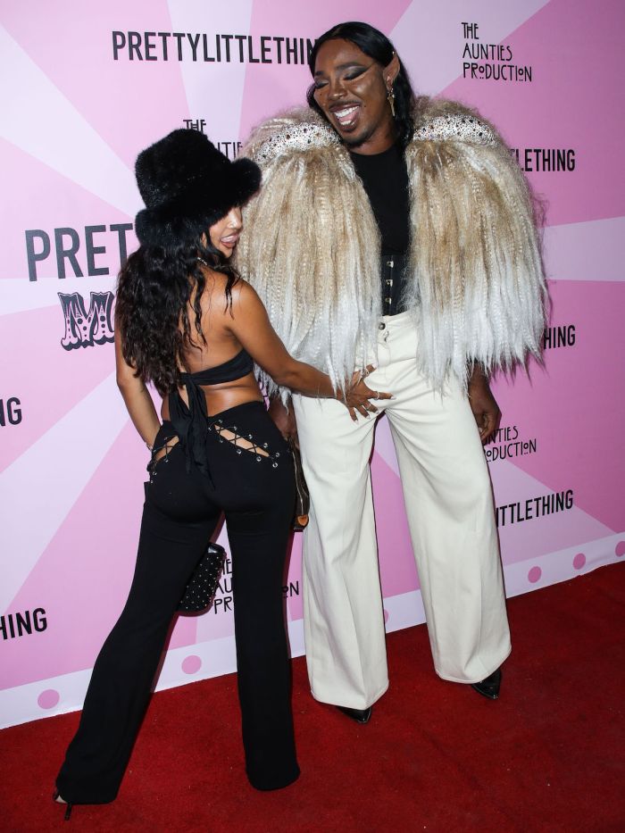 Karrueche Tran and EJ King attend PrettyLittleThing Madhouse hosted by Teyana Taylor