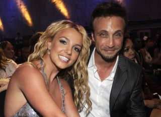 Britney Spears and Larry Rudolph at the2008 MTV Video Music Awards - Backstage and Audience