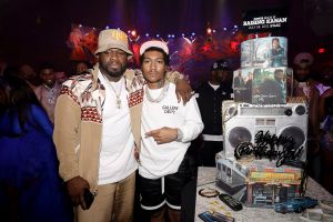 50 Cent And Demetrius "Lil Meech" Flenory Jr. attend STARZ "POWER BOOK III: RAISING KANAN" RED CARPET AND WORLD PREMIERE
