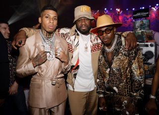 NLE Choppa, 50 Cent, Da Baby attend the STARZ "POWER BOOK III: RAISING KANAN" RED CARPET AND WORLD PREMIERE