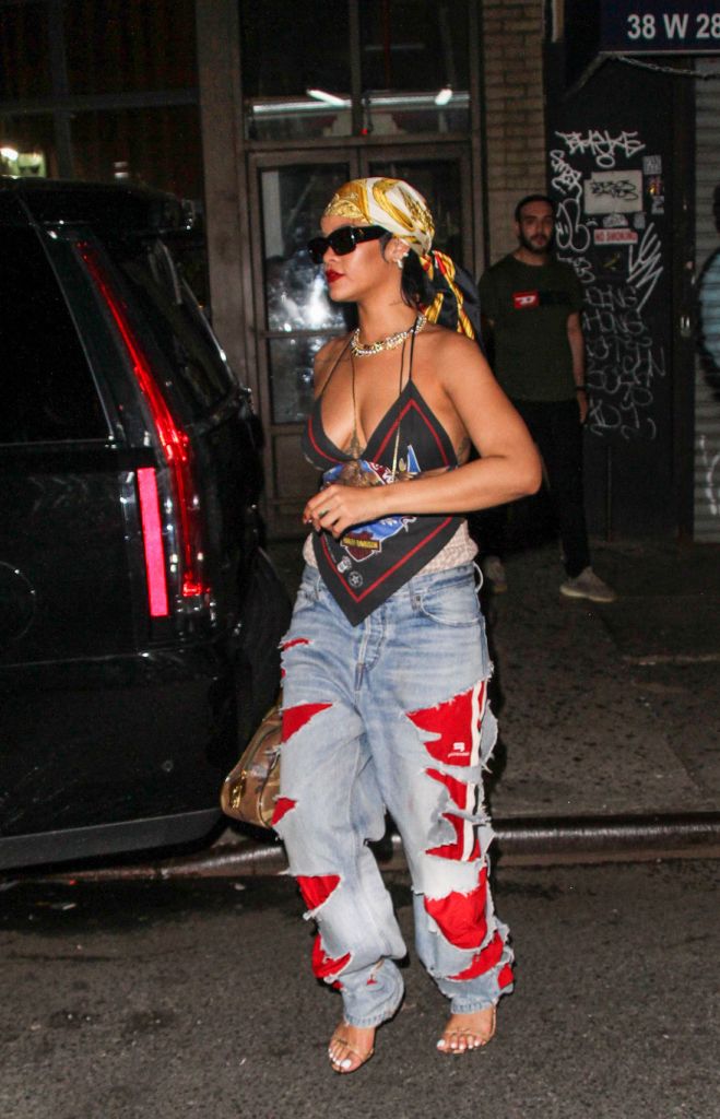 Rihanna Rocked $1850 Balenciaga Jeans For Hookah With ASAP Rocky