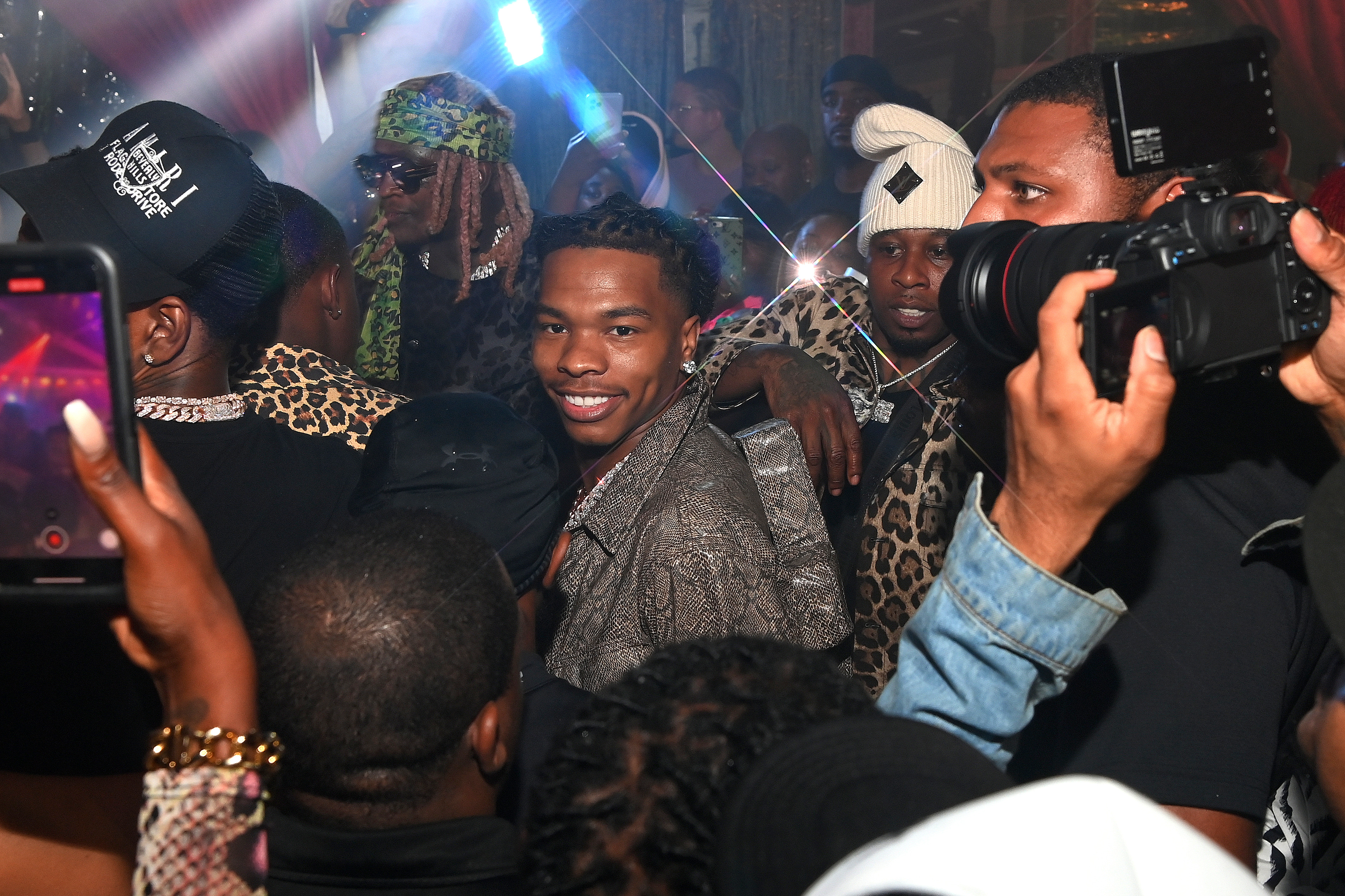 Thug Party Porn - Lil Baby, Travis Scott & More Attend Young Thug's Striped & Spotted Bash
