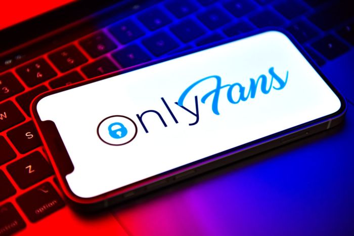 In this photo illustration, an OnlyFans logo seen displayed...