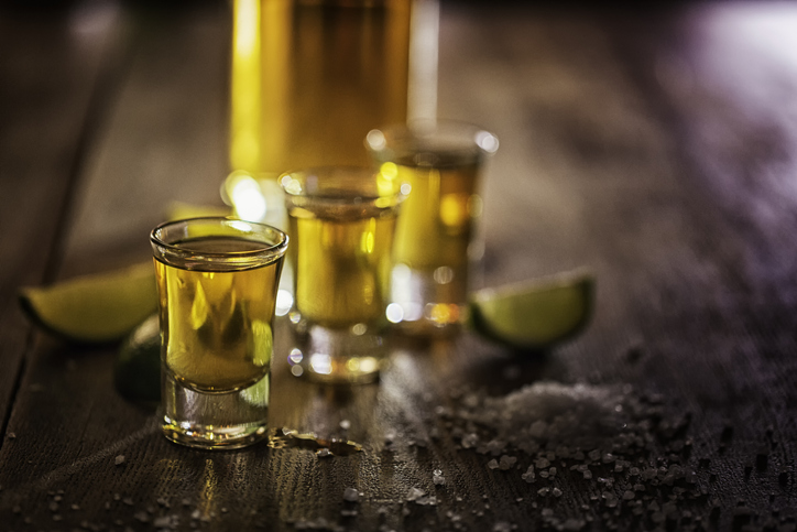 Tequila Shots with Salt and Lime