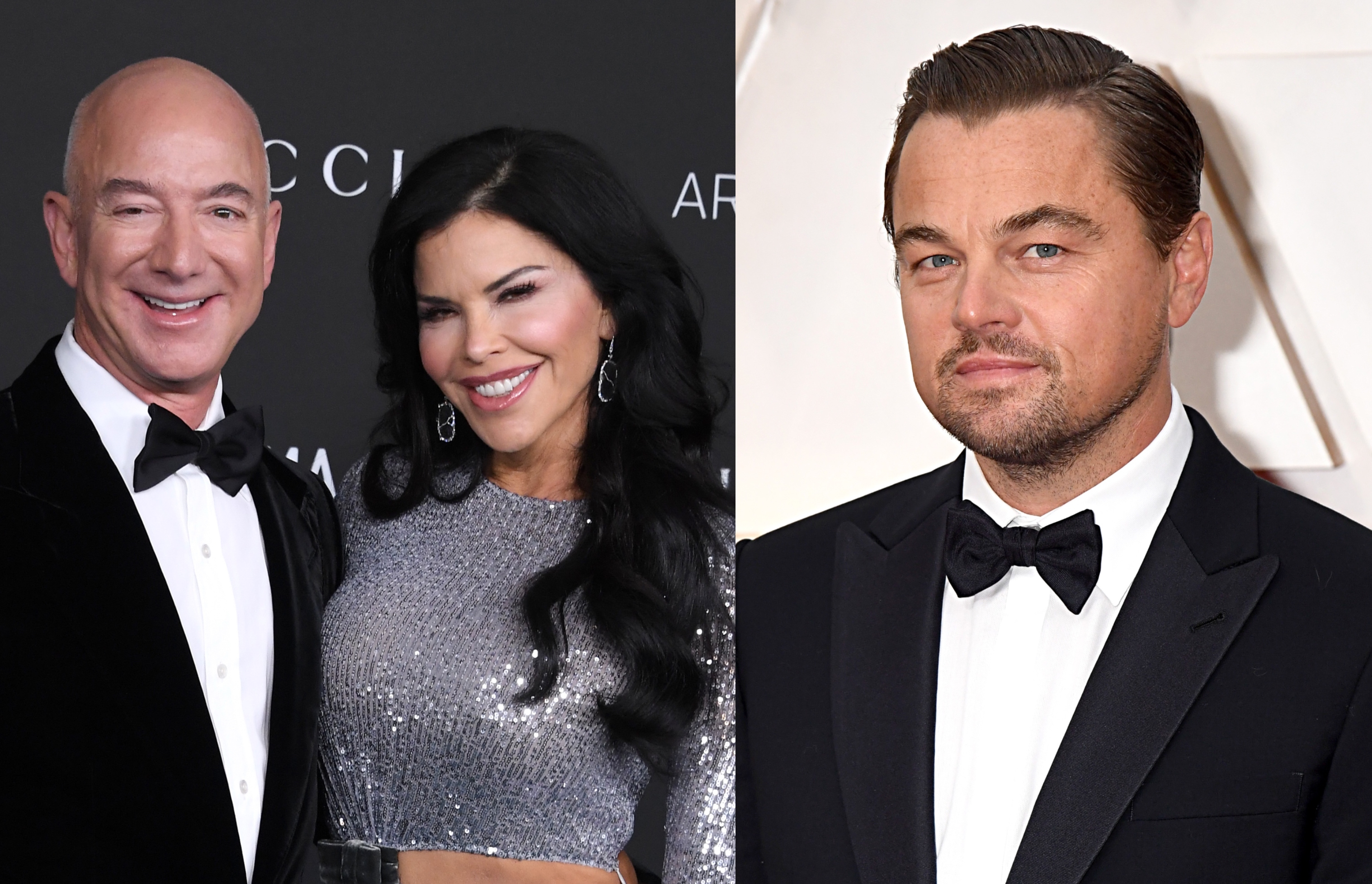 Jeff Bezos, Lauren Sanchez & Leo DiCaprio