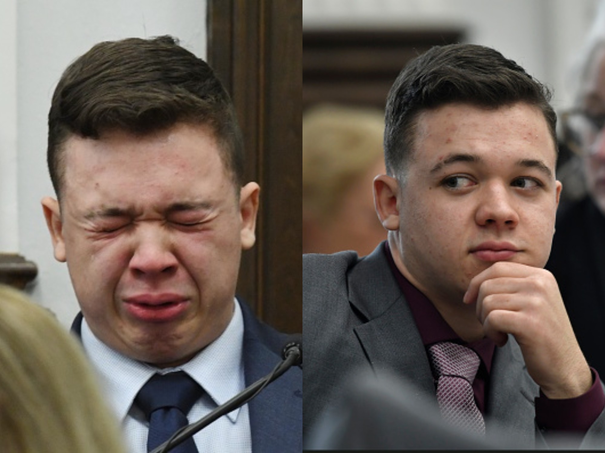 Kyle Rittenhouse crying