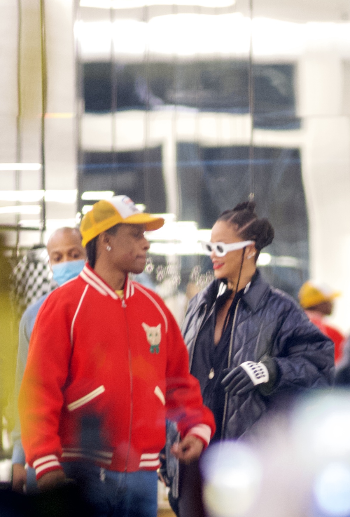 Rihanna and A$AP Rocky Shopping in Track Gear in New York