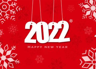 Happy new year, 2022 with snowflake