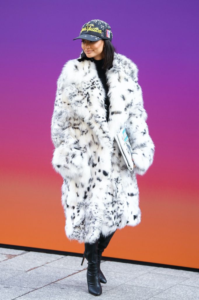 Kristen Noel Crawley and Don C arrive for Louis Vuitton's Fall/Winter 2022 Paris Fashion Week Show