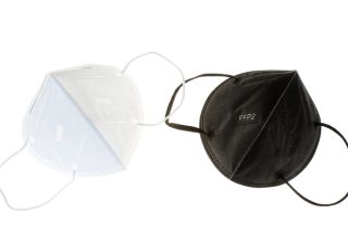 White & black FFP2/N95/KN95 face masks for protection.