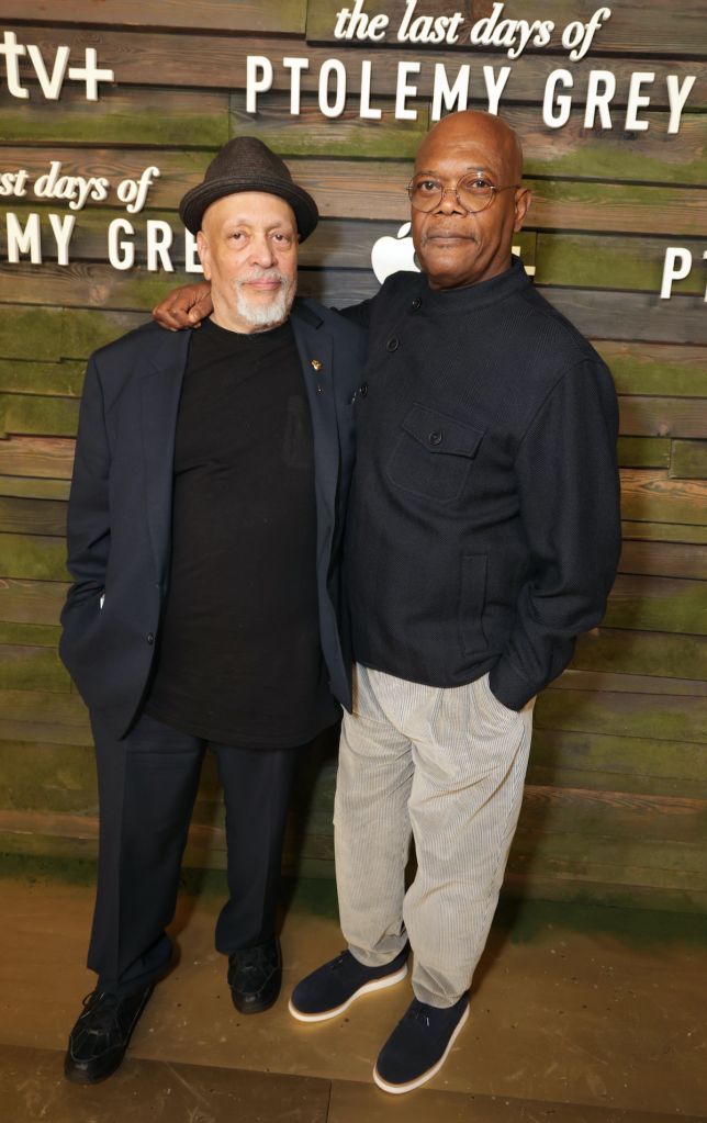 Walter Mosley and Samuel L. Jackson attends the series premiere of Apple Original limited series “The Last Days of Ptolemy Grey” at The Bruin in Los Angeles, CA, on March 7, 2022. “The Last Days of Ptolemy Grey” premieres on Friday, March 11, 2022 on Apple
