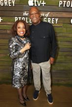 Denise Burse and Samuel L. Jackson attends the series premiere of Apple Original limited series “The Last Days of Ptolemy Grey” at The Bruin in Los Angeles, CA, on March 7, 2022. “The Last Days of Ptolemy Grey” premieres on Friday, March 11, 2022 on Apple