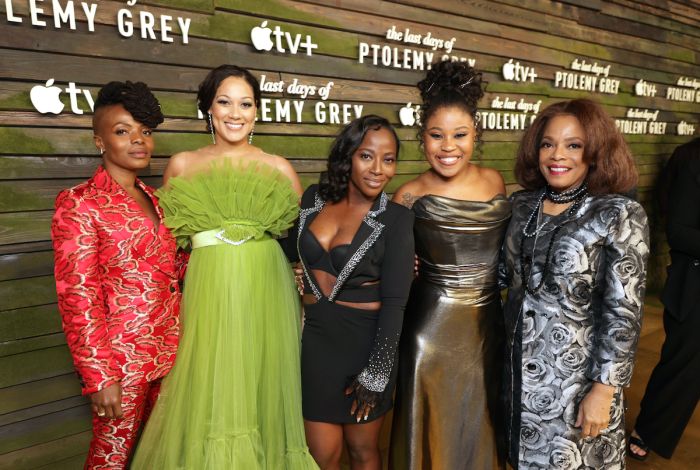 Marsha Stephanie Blake, Cynthia Kaye McWilliams, Charity Jordan, Dominique Fishback and Denise Burse attend the series premiere of Apple Original limited series “The Last Days of Ptolemy Grey” at The Bruin in Los Angeles, CA, on March 7, 2022. “The Last D