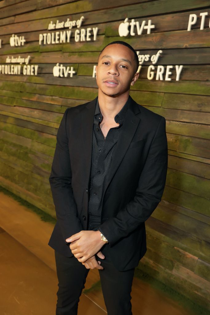 DeRon Horton attends the series premiere of Apple Original limited series “The Last Days of Ptolemy Grey” at The Bruin in Los Angeles, CA, on March 7, 2022. “The Last Days of Ptolemy Grey” premieres on Friday, March 11, 2022 on Apple TV+.