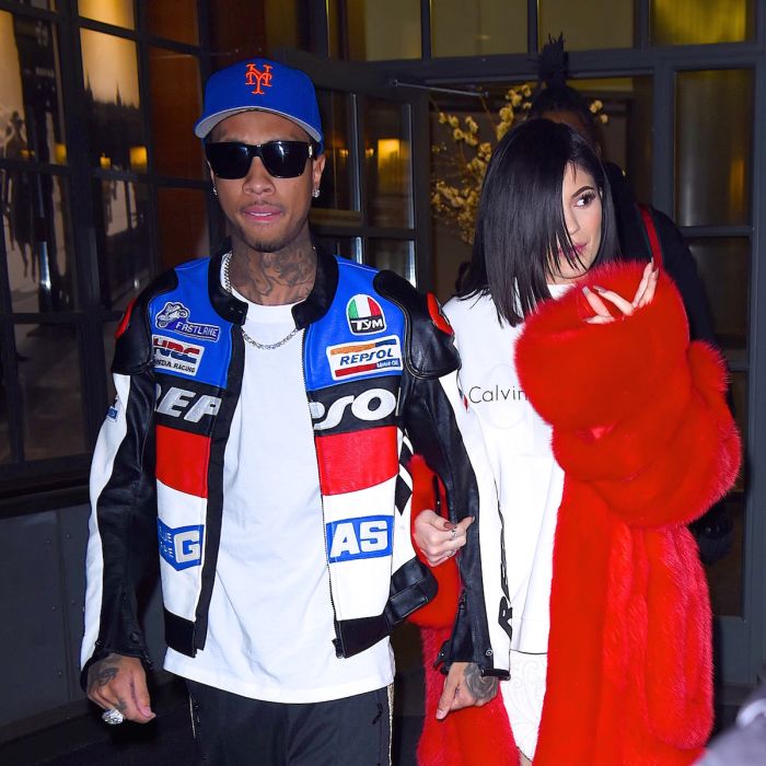 Kylie Jenner and Tyga seen out in Manhattan on February 14, 2017 in New York City.