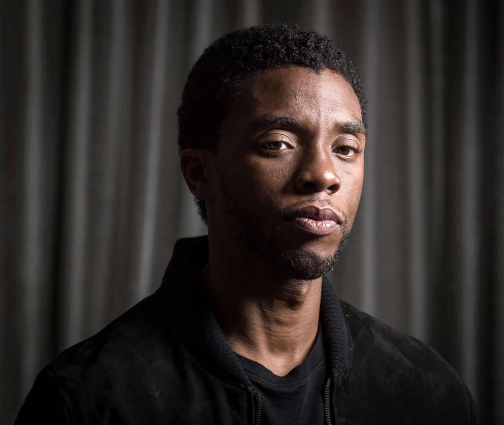 Director Reginald Hudlin and Actor Chadwick Boseman, of the new film "Marshall", in Washington, DC.