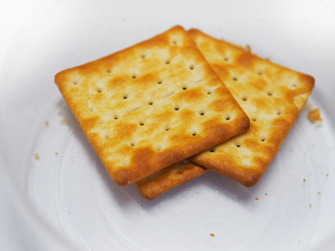 cracker snack in plastic curcle box