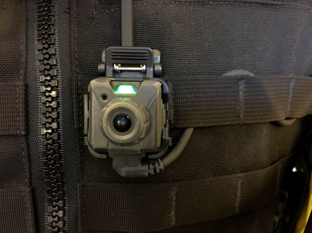 Spring Township Police Body Cameras Cams Spring Township Patrol Officer Jonathan Zaun wears a newly issued body camera. Photo by Bill Uhrich 4/11/2019