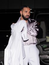 Drake wears lavender suit for birthday party at Sexy Fish
