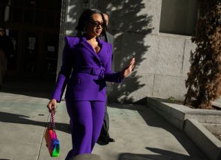 Megan Thee Stallion whose legal name is Megan Pete arrives at court to testify in the trial of Rapper Tory Lanez for allegedly shooting her