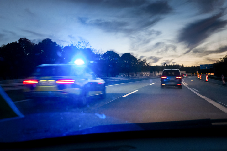 Speeding Police car on the freeway