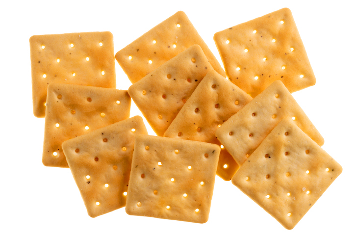 square crackers scattered