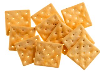 square crackers scattered