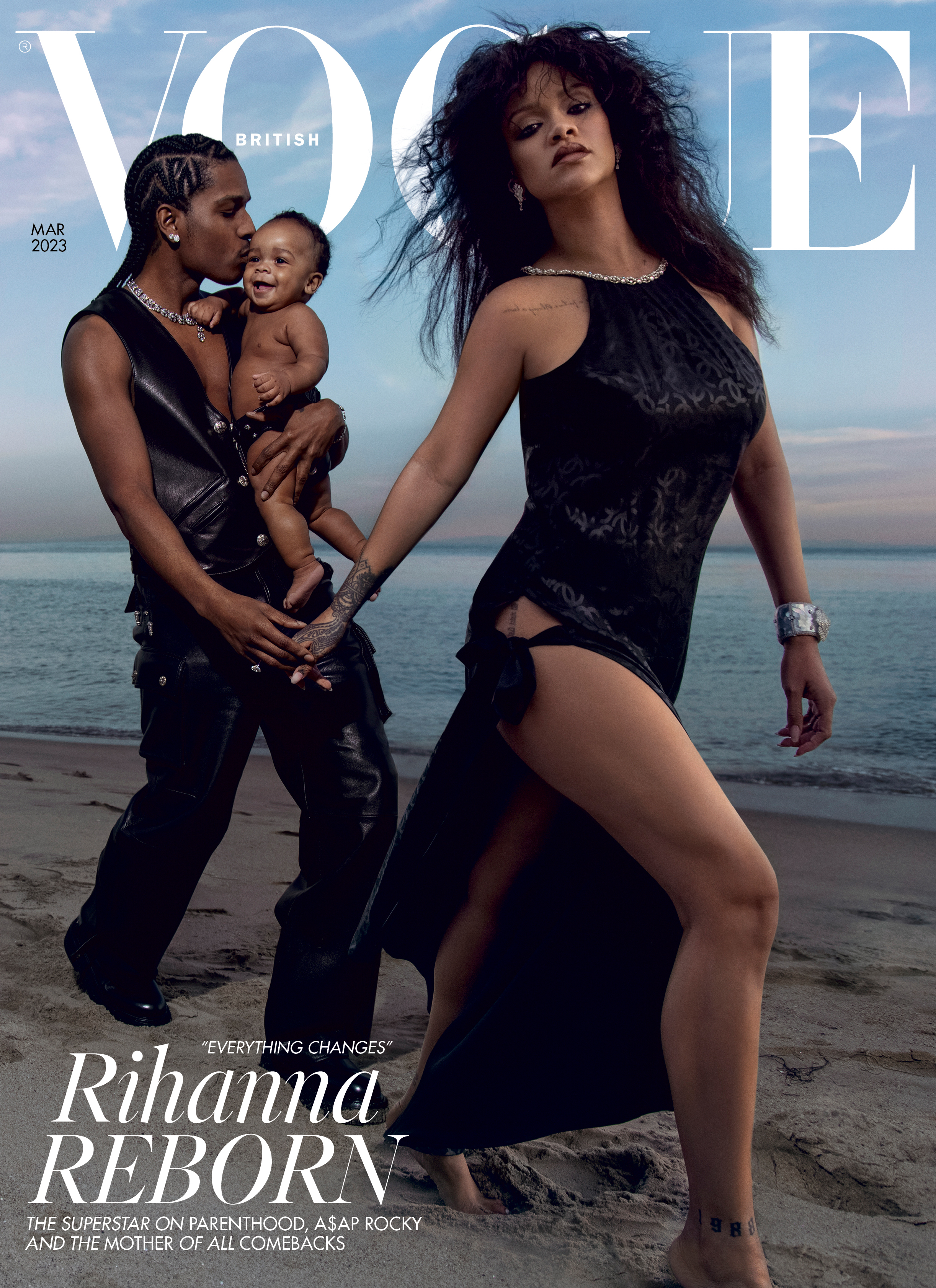 Rihanna and A$AP Rocky pose for family photos with new baby