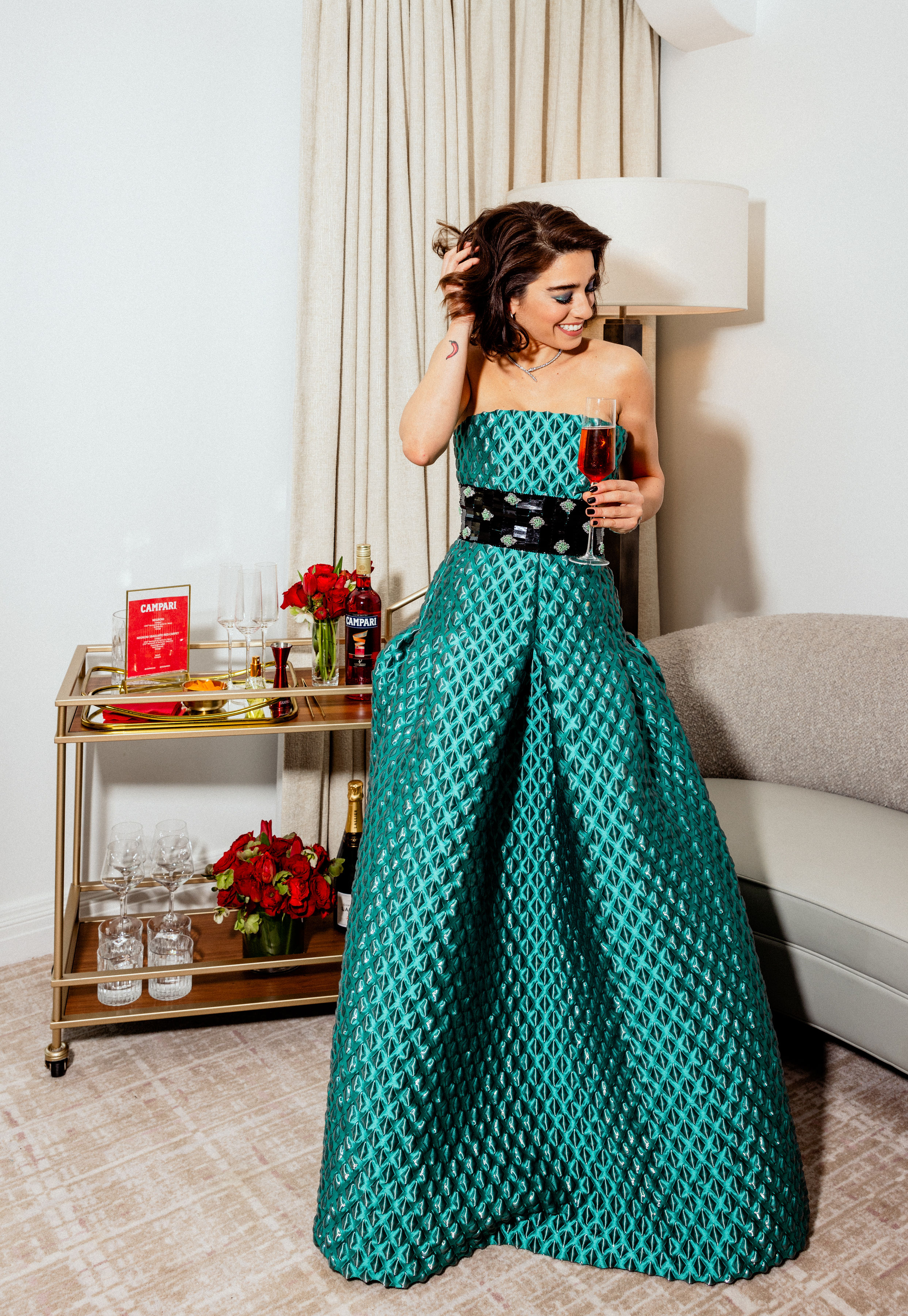 Simona Tabasco gets ready ahead of the 29th Screen Actors Guild Awards with Official Spirits Partner Campari.