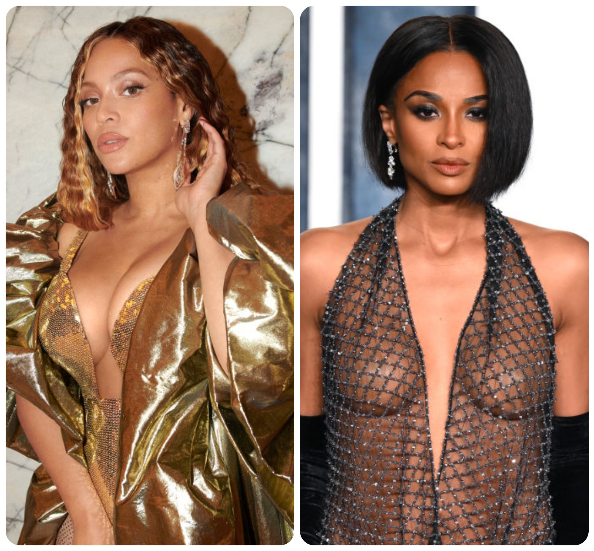 Gold-Gilded Beyoncé Slips Into See-Through Dress For Oscars Party & Garners Ciara Comparisons: ‘Where Were The Think Pieces?’