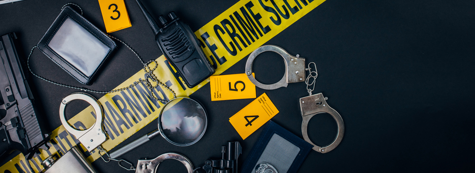 Crime scene tape and crime evidence