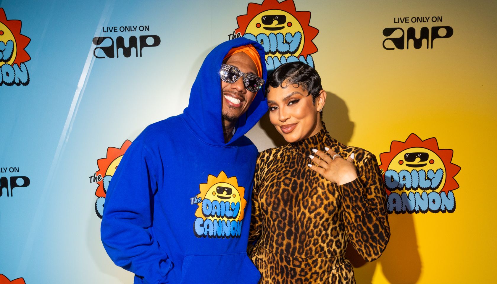Nick Cannon and Abby De La Rosa attend The Daily Cannon launch party