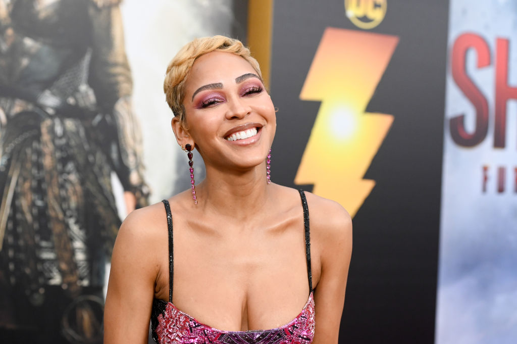 Meagan Good attends "Shazam! Fury of the Gods" Premiere - Red Carpet
