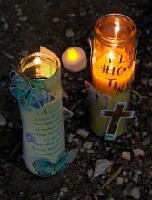 Roadside Memorial For Tina Tintor, Victim Of A Car Crash Involving Henry Ruggs III