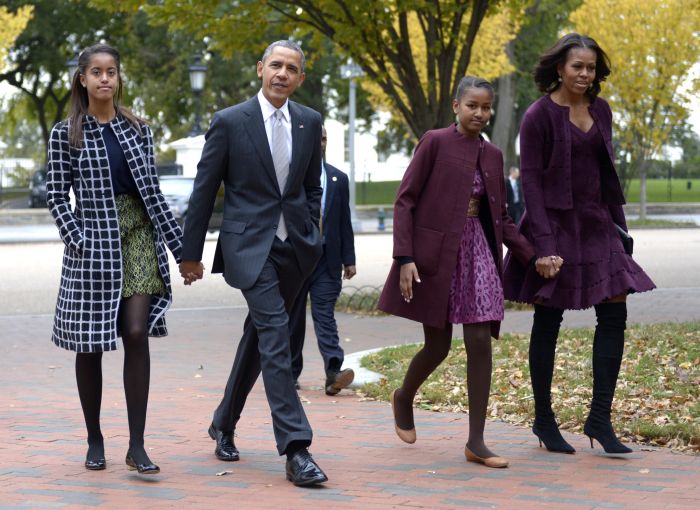 Obama And Family Go To Sunday Church
