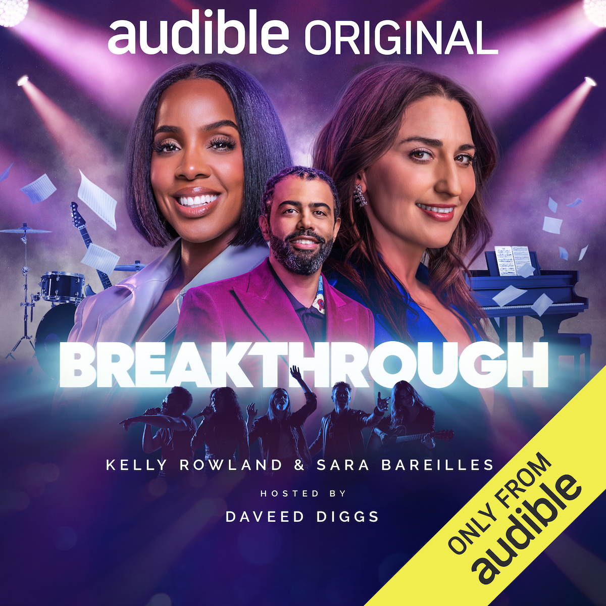 Breakthrough key art featuring Sara Bareilles Kelly Rowland and Daveed Diggs