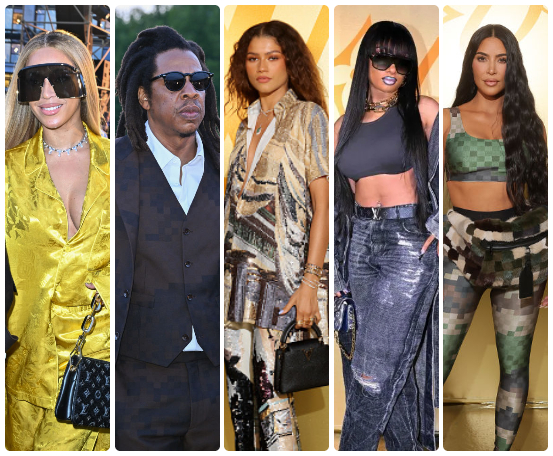From Zendaya to Kim Kardashian and Rihanna: The celebrities on the front  row of Pharrell Williams's Louis Vuitton show