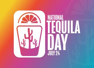 National Tequila Day. July 24. Holiday concept. Template for background, banner, card, poster with text inscription. Vector EPS10 illustration.