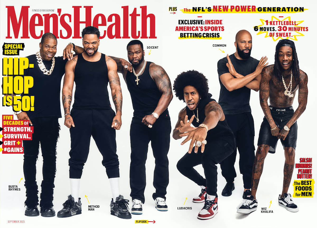 Men's Health Celebrates #HipHop50 Busta Rhymes, Common, 50 Cent, Ludacris, Method Man & Wiz Khalifa cover September Issue