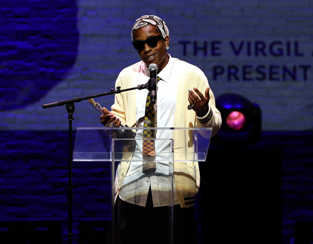 Update, Asap Rocky receiving the Virgil Abloh Award at the HFR event  tonightdetails style 