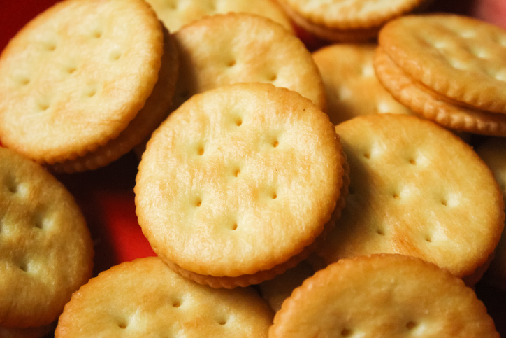 close up of stack of biscuits