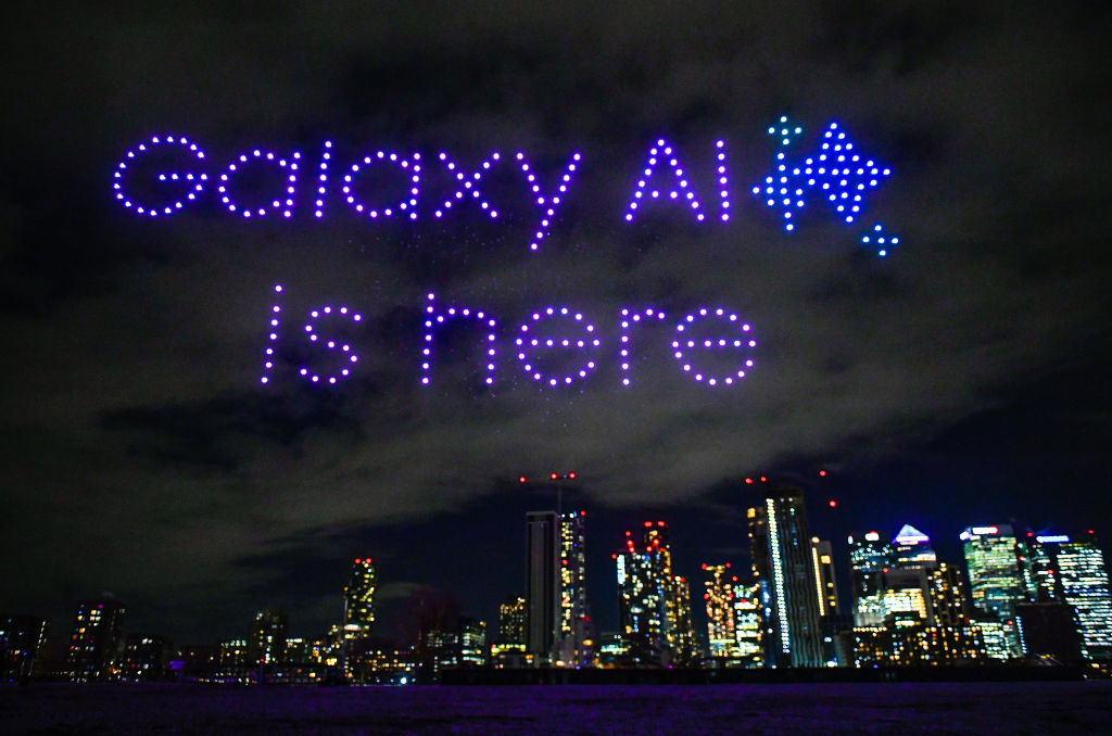 Drone Show In Celebration Of Launch Of New Samsung Galaxy S24 Device