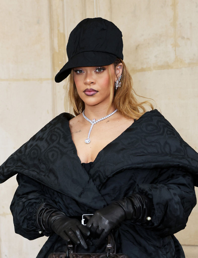 Rihanna Stuns In All-Black Ensemble At Dior Show